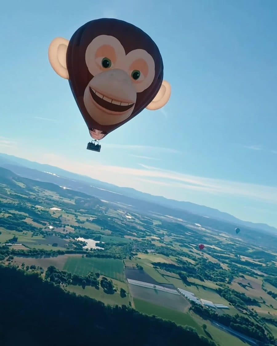 Montgolfière survolant la vallée